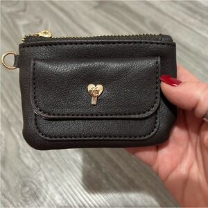 Juicy Couture Faux Leather Black Heart-Embellished Women's coin purse Bag wallet
